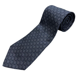 Villa Bugatti 100% Silk Tie Made in Italy Blue‎ Basket Weave Pattern 58" 3.75"